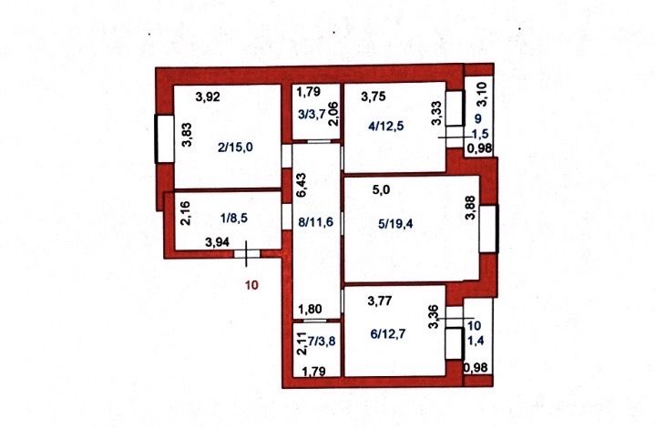 Квартира 3-х комнатная