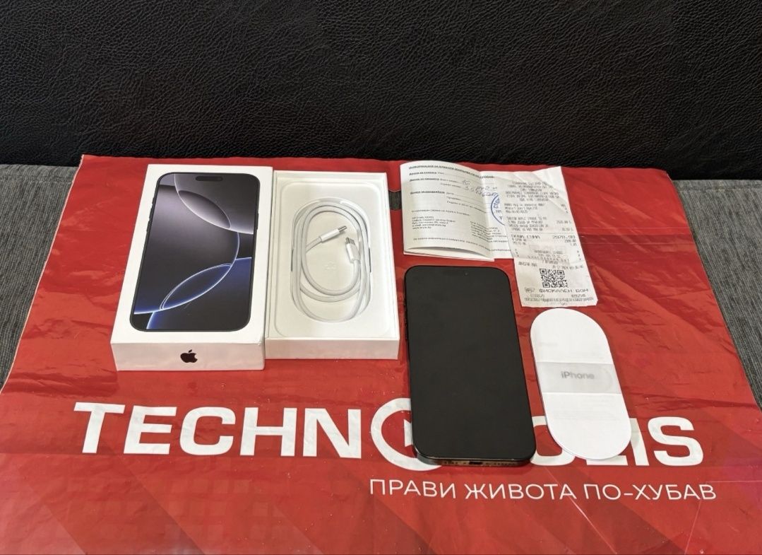 KATO НОВ 256GB iPhone 16 Pro MAX Технополис Гаранция 2026г. Black