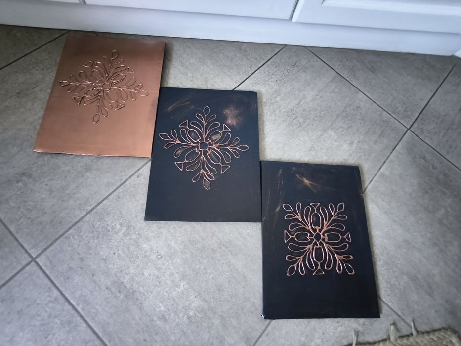 Set X 3 decorațiuni de perete,din carton reciclat, 40X30 cm, negru,cup