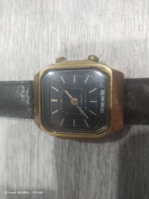 мужские СССР наручные часы «Полёт» с функцией будильника
