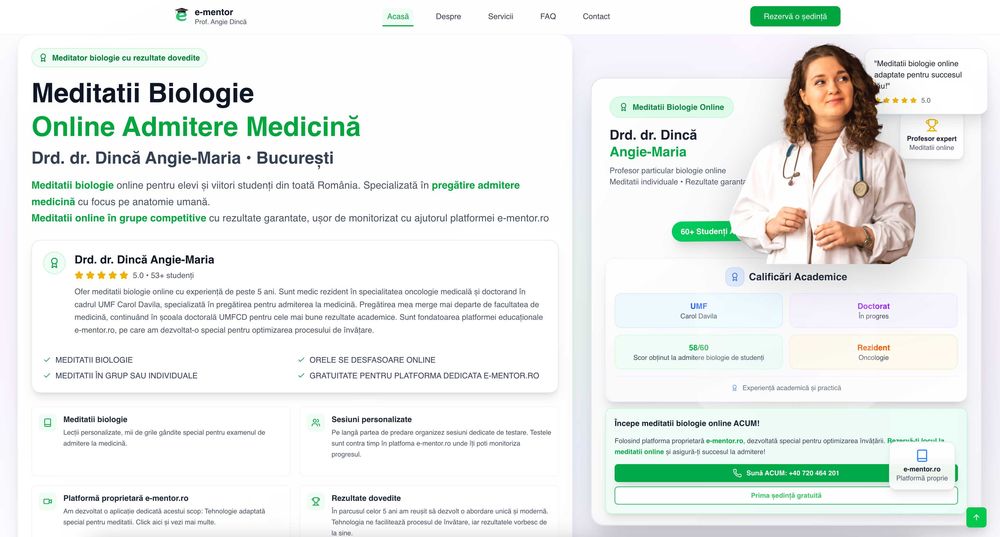 Meditații ADMITERE MEDICINĂ biologie + BAC 11-12