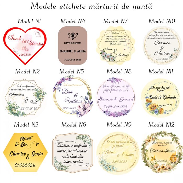 Marturii miere pentru nunta sau botez. Preturi de la 6 lei
