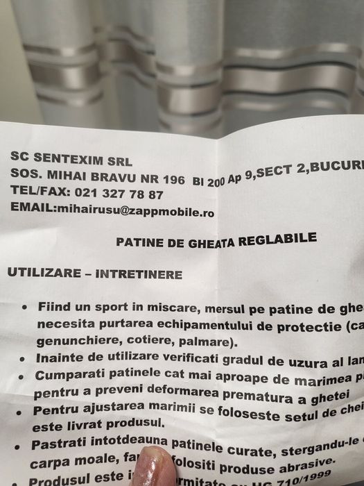 Patine cu gheata reglabila