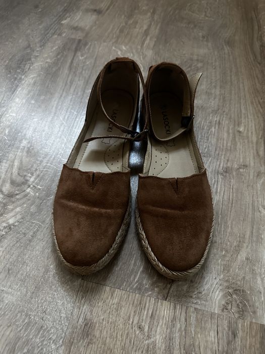 Espadrile CCC piele întoarsă maro cognac nr 39