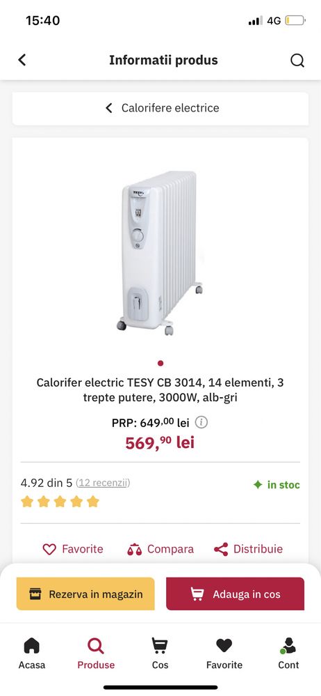 Calorifer Tesy 14 elementi