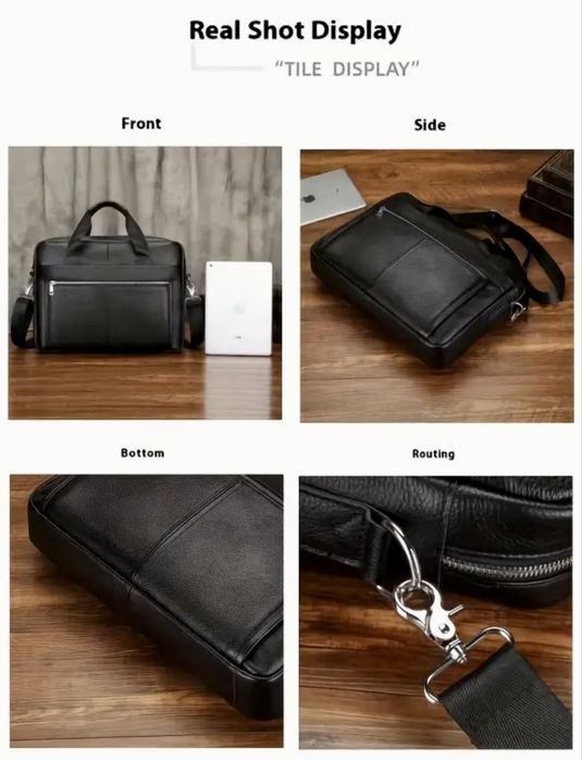 -16%Промоция•Елегантна и удобна черна бизнес чанта SCHLATUM*[Лаптоп 15