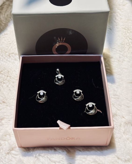 Set din argint cu zirconiu SI email