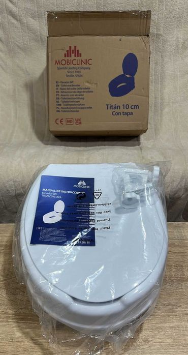 Înălțător pentru scaun de toaletă cu capac, 10 cm, Titan