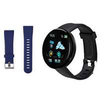 Set Smartwatch + 2 Curele Negru-Blue. Vezi apeluri, mesaje, notificări