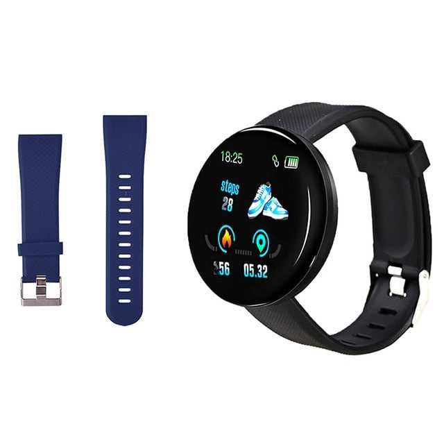 Set Smartwatch + 2 Curele Negru-Blue. Vezi apeluri, mesaje, notificări