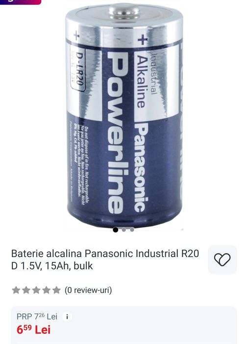 NOU 45 Baterii LR20 1.5v Panasonic Industrial Powerline Belgia