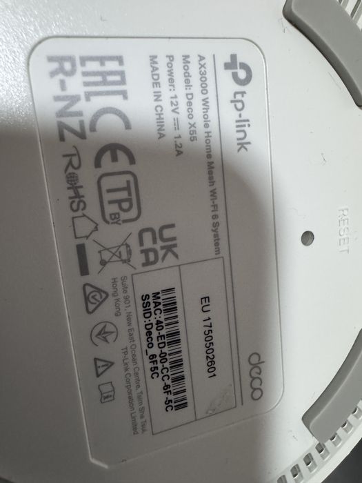 Router Wireless TP-Link Deco X55 AX3000 WiFi 6, Dual Band, 3xLAN,