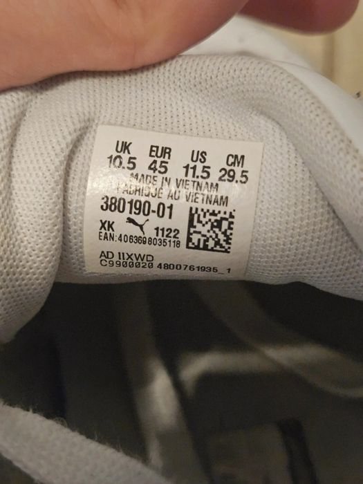 Adidasi Puma albi de piele