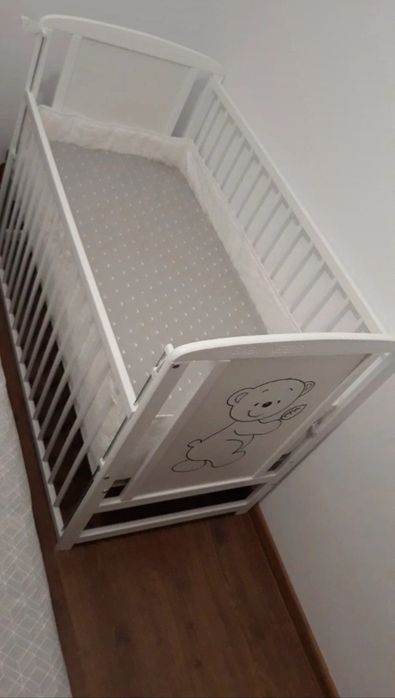 Pătuț din lemn bebe+saltea cocos