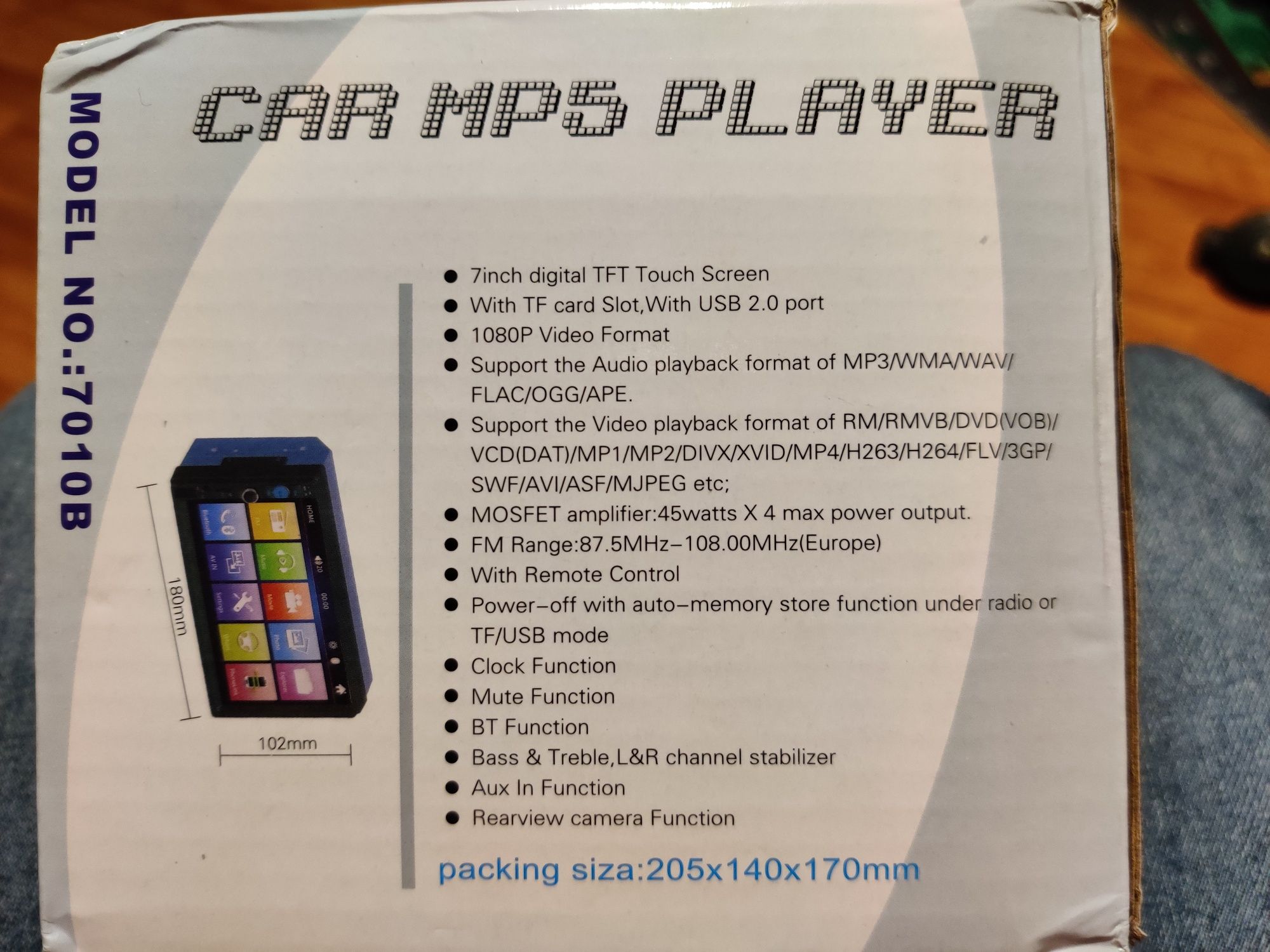MP 5 Player cu camera de mers inapoi pentru masina