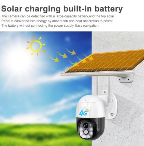 Camera de supraveghere 4G cu panou solar, 1080p, WiFi/4G