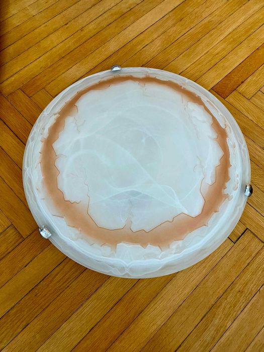 NOUA Plafoniera 40 cm tavan sticla groasa metal 2 becuri E27