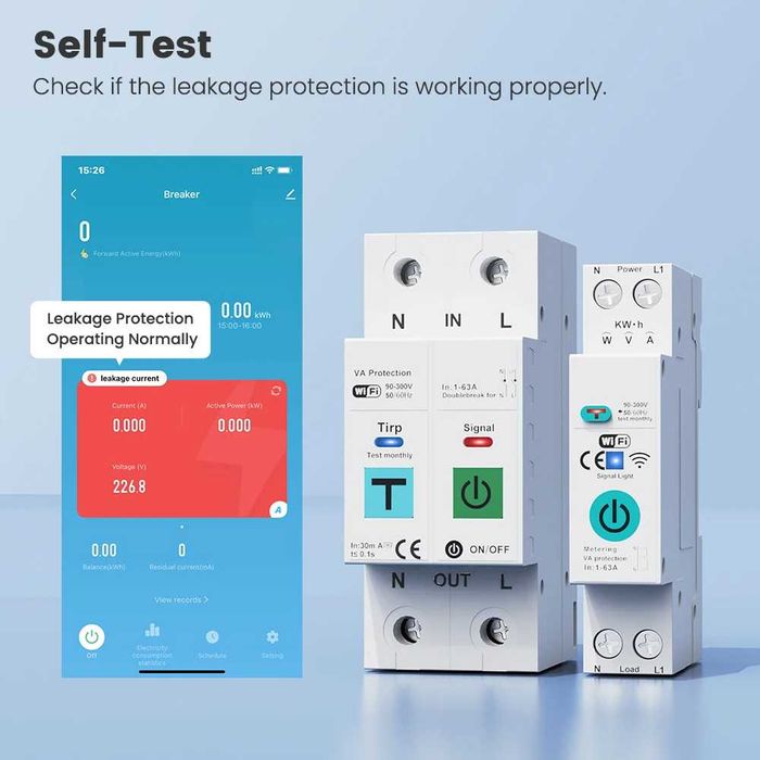 Siguranta automata smart wifi Smartrul DLQ011 1P 40A, contor consum