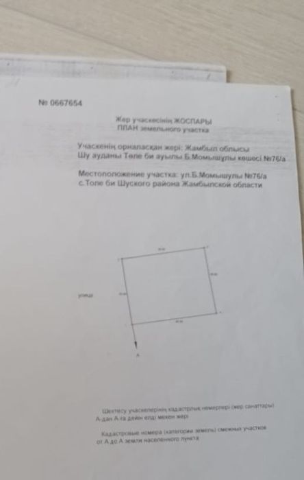 Жер сатылады Төле би ауылында