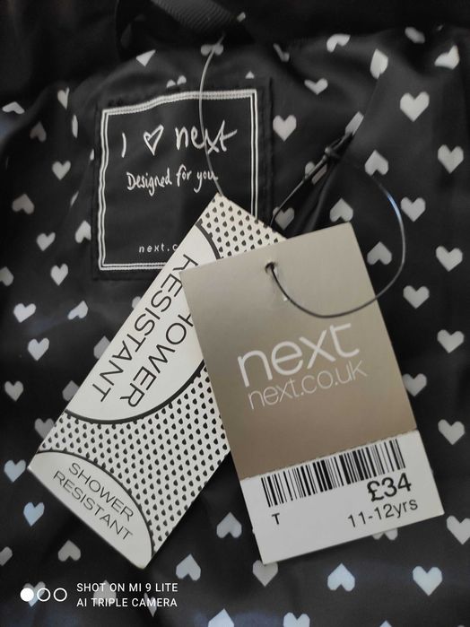 Детско черно яке за момиче 11-12 години NEXT