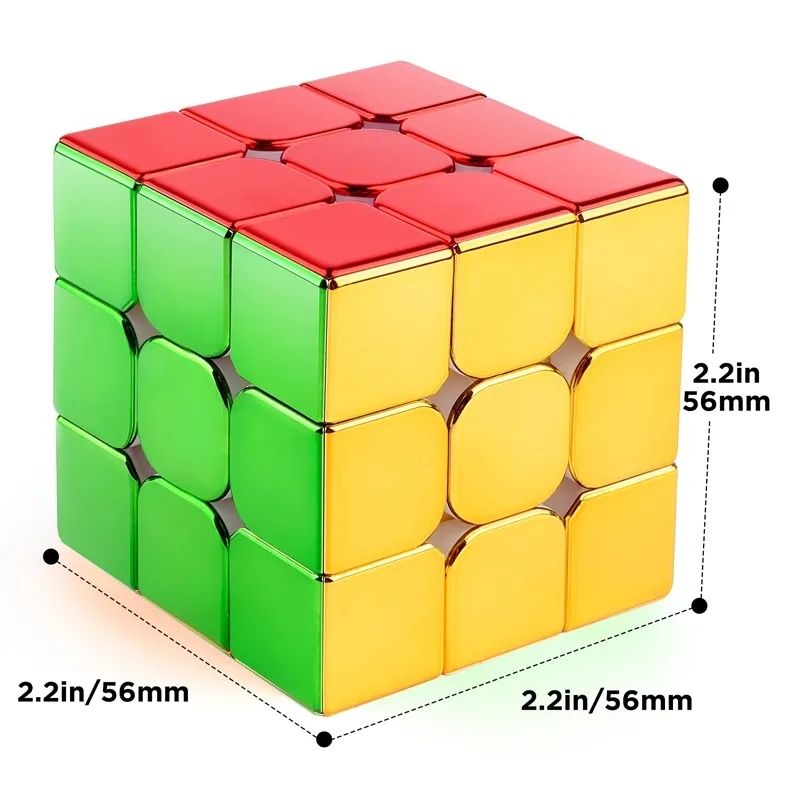 Cub Rubik MAGNETIC. Metalizat. Stand inclus. Speed cubing. Stickerless