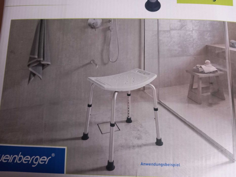 Стол за баня Алуминиев, Бял