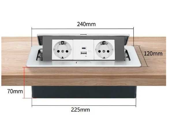 Электрическая розетка, блок на розетки, USB, Type-C в столещницу