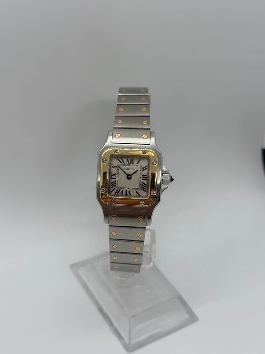 Cartier Santos Galbeé SM Quartz Aur-Otel *CA NOU*