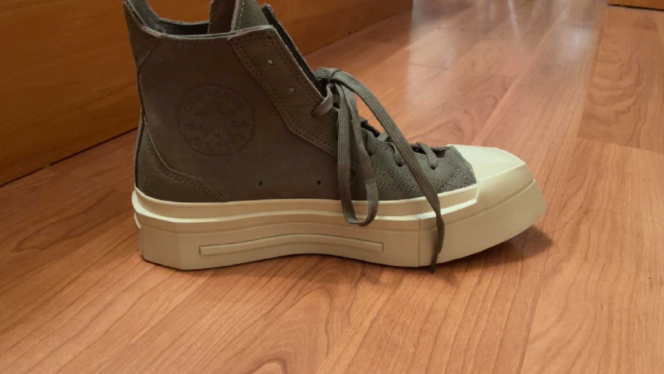 Оригинални дамски кецове Converse Chuck 70 De Luxe - резедав цвят
