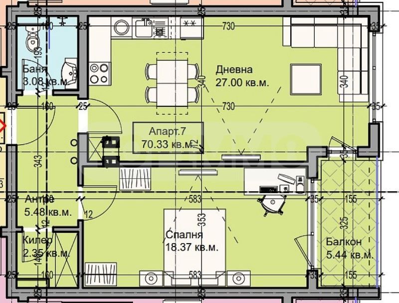 Продава се Двустаен апартамент в Варна, Галата - 79 кв.м за 1330 €/кв.м - Снимка #3