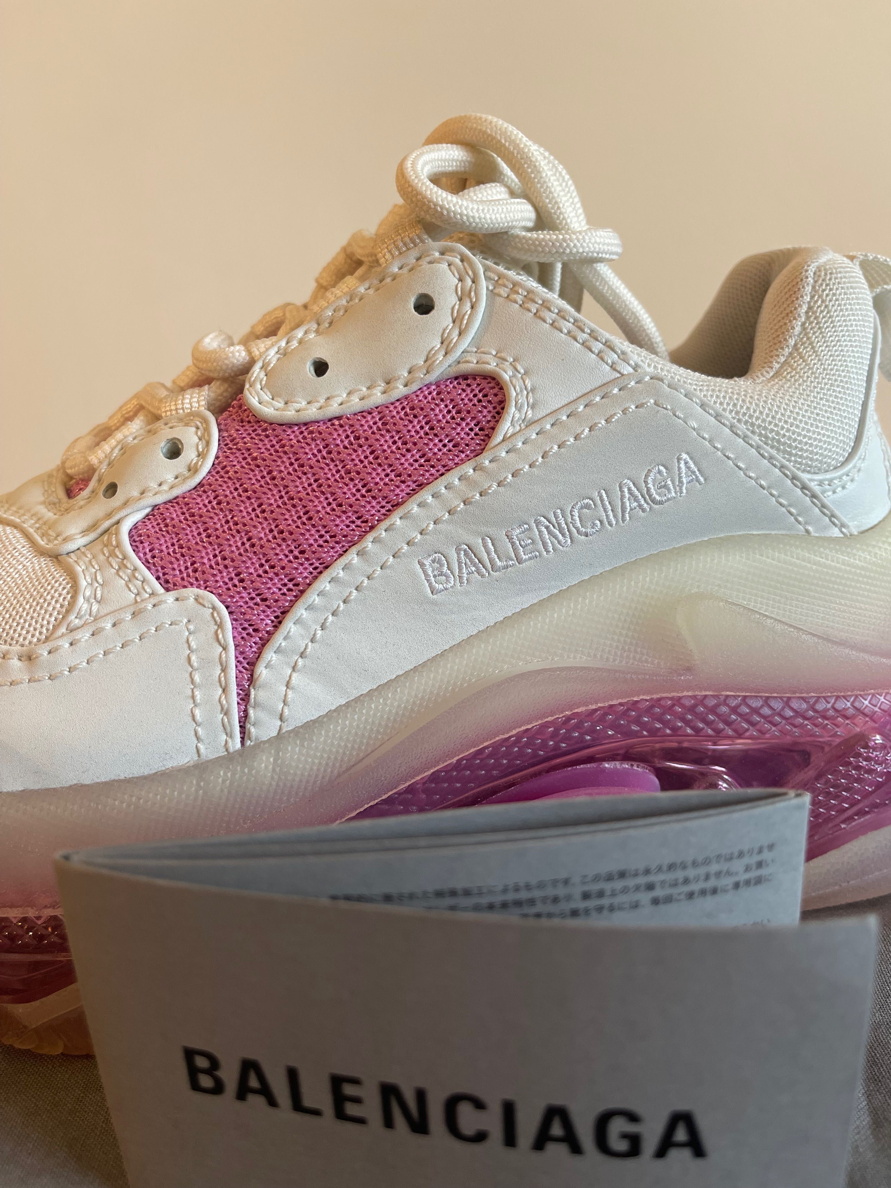 Pantofi Balenciaga Triple S Sneakers Dama Alb-Roz Marime 35