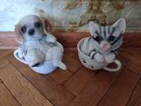 Керамични фигурки-куче и коте