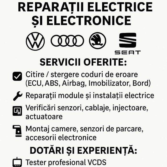 Diagnoza Auto VAG – Reparatii Electrice Electronice VW Audi Skoda Seat