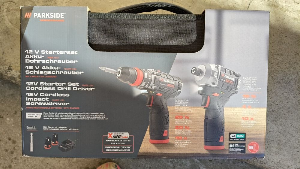 Mașini de înșurubat și găurit Parkside Performance cu acumulator incl