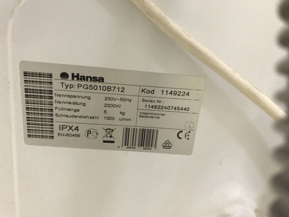 Hansa kir moshina sotiladi. Стиралка Hansa под восстановление