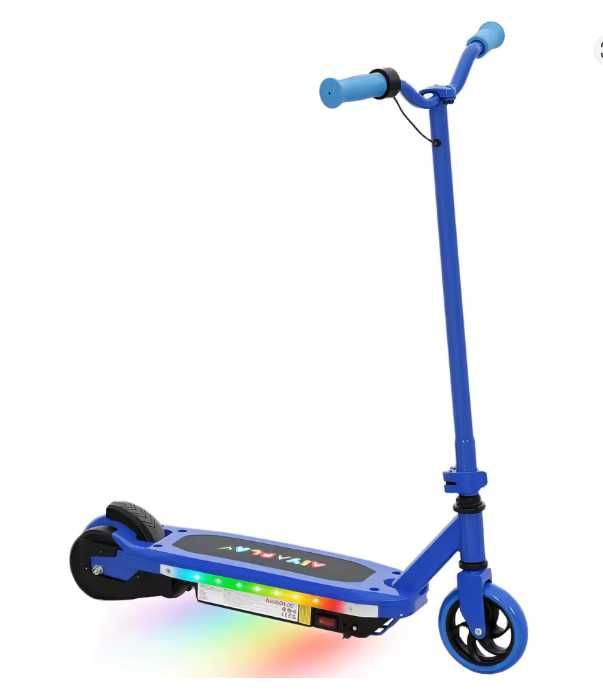 Trotinetă Electrică pentru Copii,LED,10 km/h, Albastră/Ros, Produs NOU