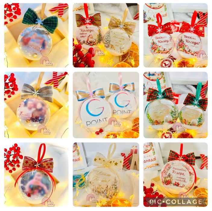 Коледна топка със снимка / Коледна декорация /Коледни топки със снимка