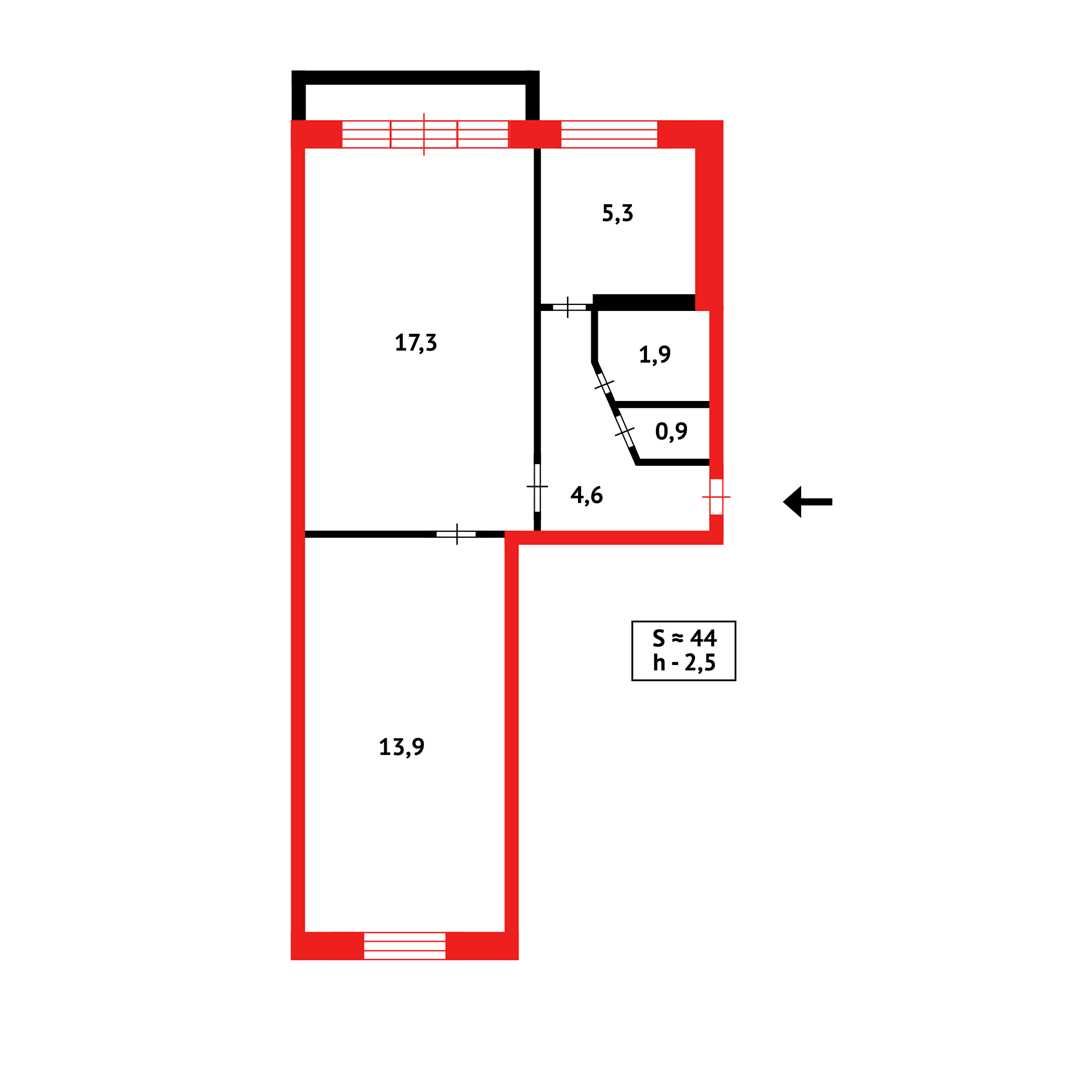 Продам 2-х ком за рынком 6 мкр 4/5 этаж