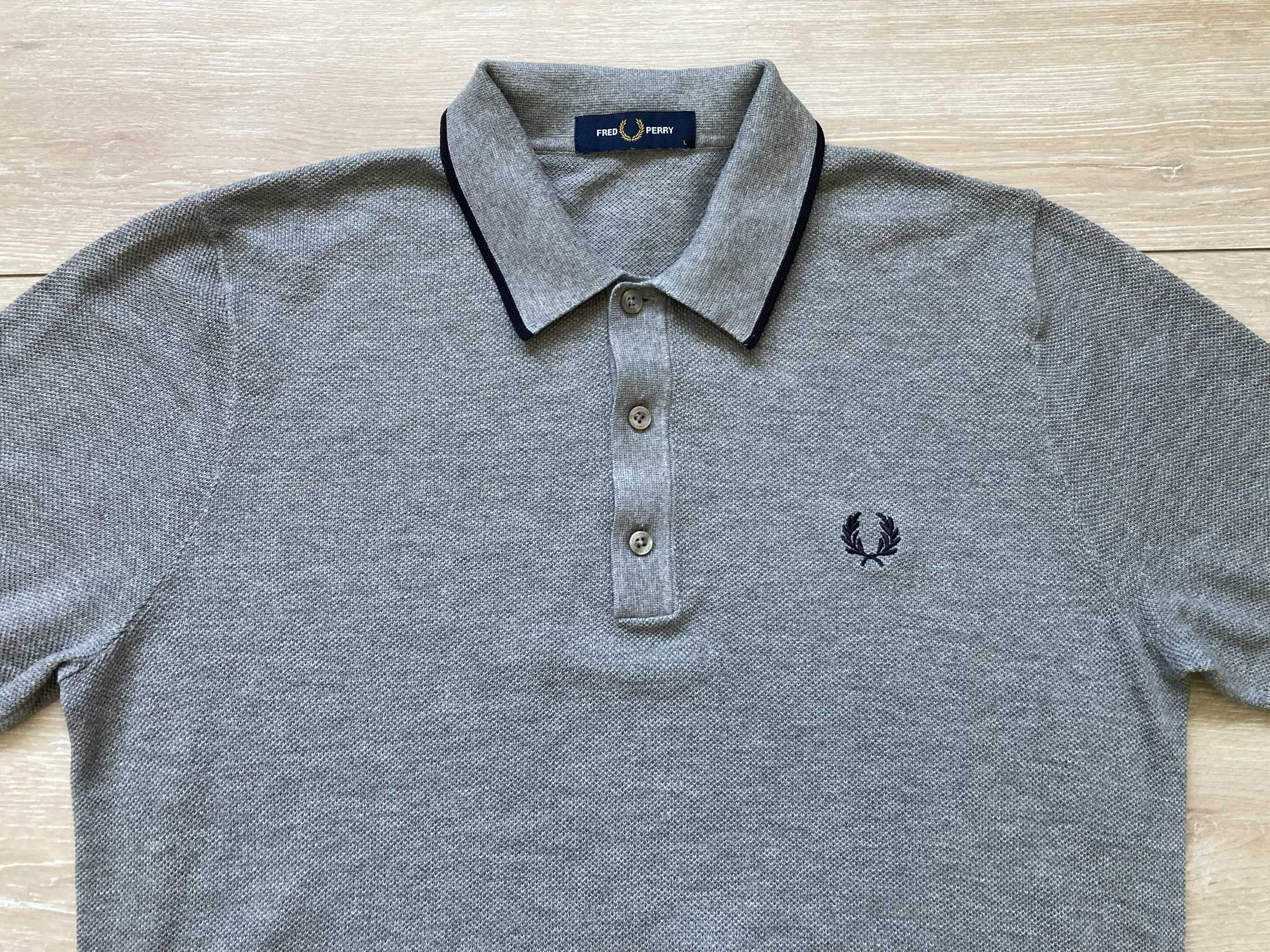 Fred Perry Tipped Knitted Shirt мъжка поло тениска размер L