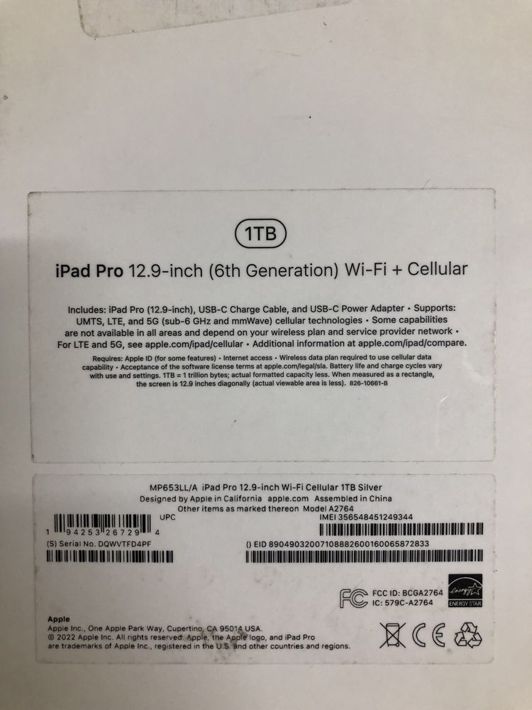 Ipad  Pro 12.9-inch (6th generation)