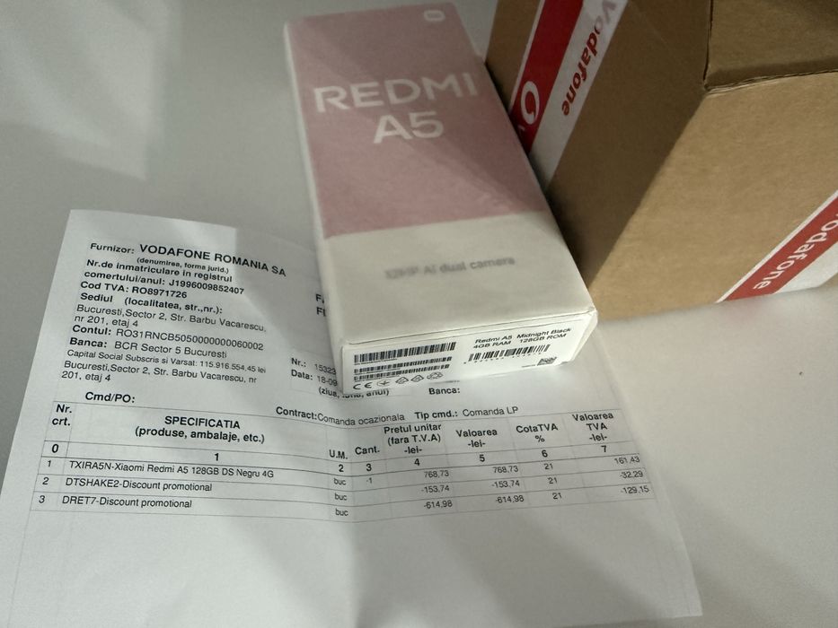 Xiaomi Redmi A5 4/128 GB garantie 2 ani Vodafone