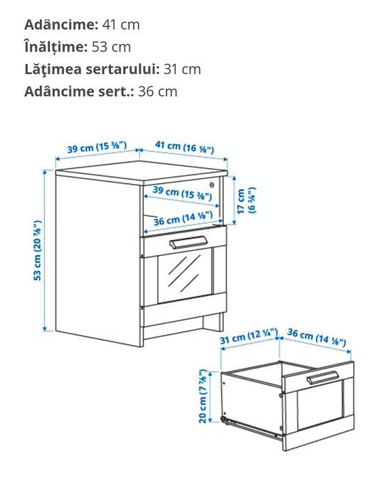 Set 2 noptiere Ikea