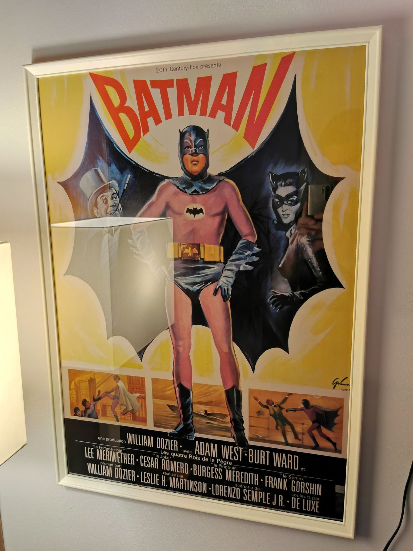 Ретро Vintage Арт Gallery Постер филма Батман 50/70см с рамка Ikea,
