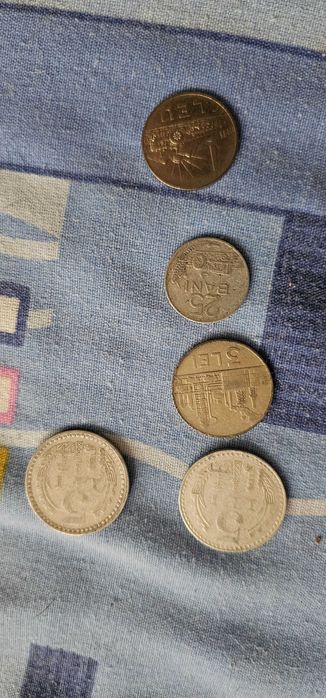 monede vechi romanesti 1 leu 3 lei 5 lei