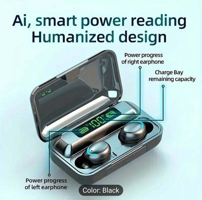 Căști Bluetooth wireless cu baterie externă incorporata