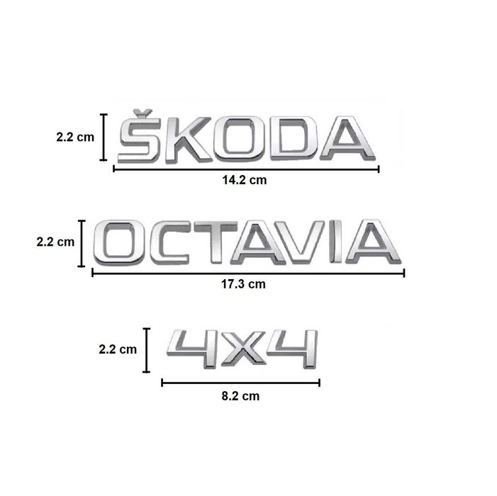 Set embleme SKODA OCTAVIA 4x4 / emblema stema sigla sticker inscriptii