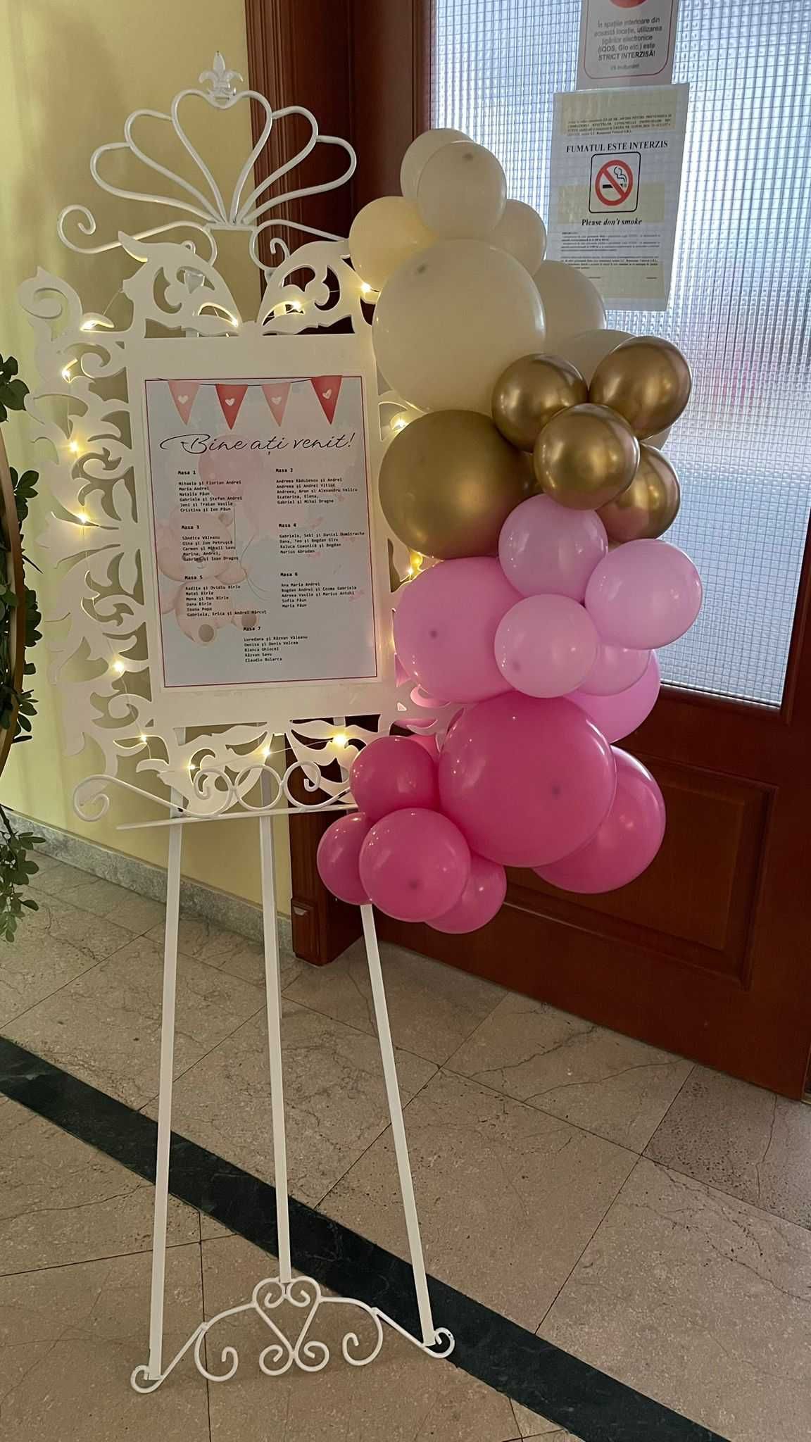 Decor din baloane Welcome Baby Panou baloane photocorner photowall