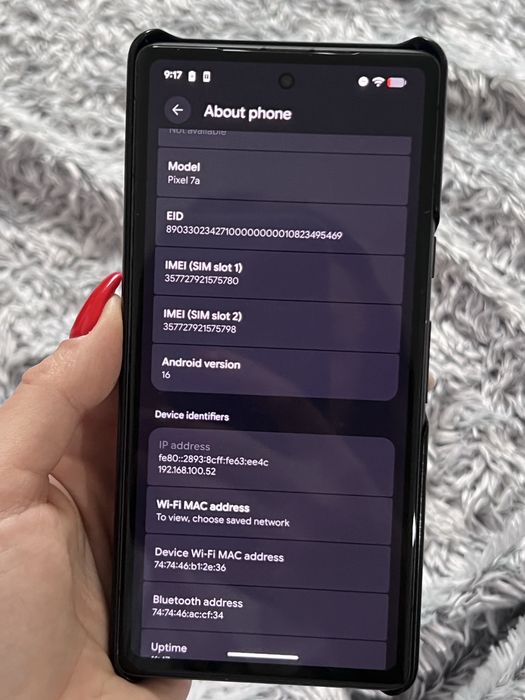 Google Pixel 7a stare perfecta