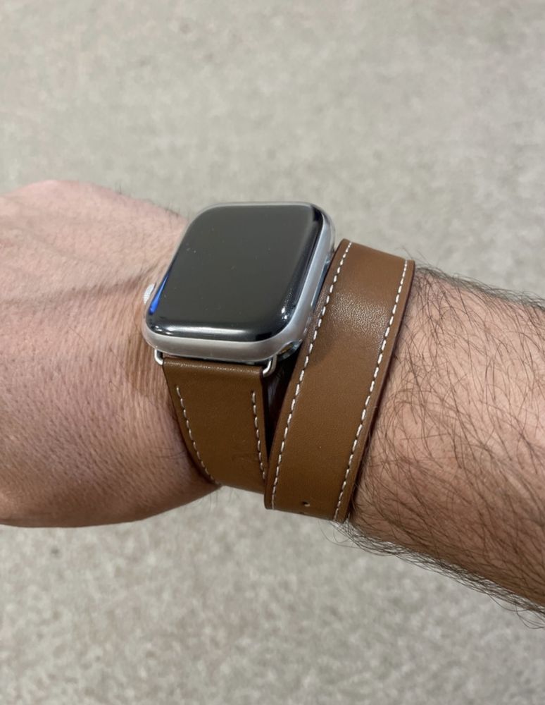 Двойной кожаный ремешок для Apple Watch под hermes