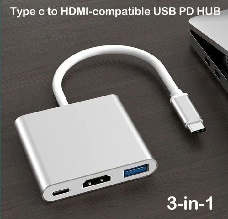 3in1 tip C Hdmi USB Macbook Laptop PC etc